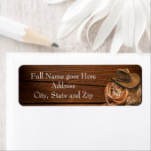 Étiquette Casquette occidental et Lasso Adresse de retour (En situation)