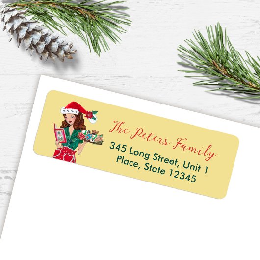 Étiquette Casse-noisette de Noël Cuisine Cookies Père Noël F