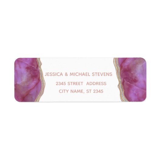 Étiquette Cassis chic agate romantique élégant simple (Devant)