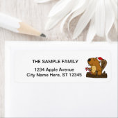 Étiquette Castor cool en chapeau de Noël (En situation)