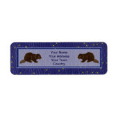 Étiquette Castor zodiaque amérindien en cuir (Devant)