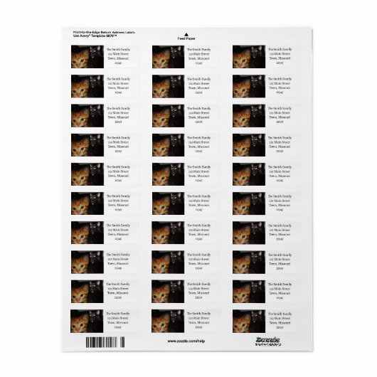 Étiquette Cat (Feuille entière)