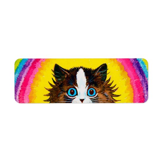 Étiquette Cat à Rainbow, Louis Wain (Devant)