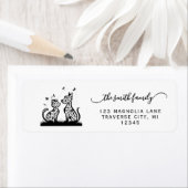 Étiquette Cat and dog return address labels (En situation)