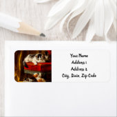 Étiquette Cat and Kittens Playing with Chair (En situation)