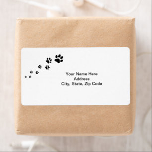 Étiquette Cat Dog Paw Prints  Labels