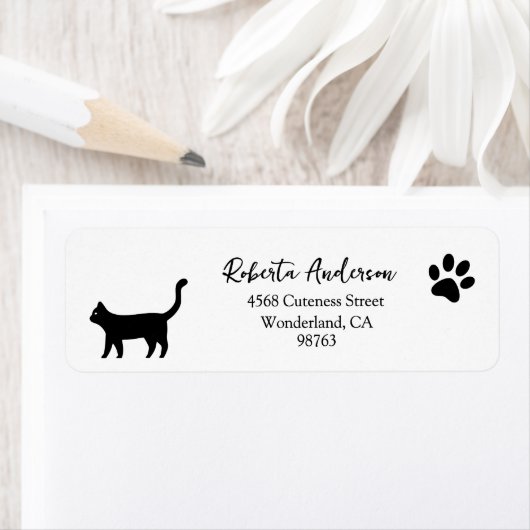 Étiquette Cat Paw Print Address Labels, Return Address (En situation)