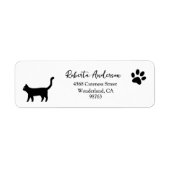 Étiquette Cat Paw Print Address Labels, Return Address (Devant)