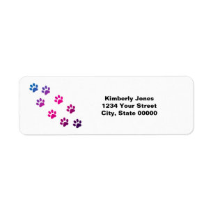 Étiquette Cat Paws Girl Personnaliser l'adresse de retour