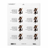 Étiquette Cat playing banjo (Feuille entière)