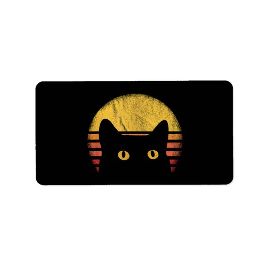 Étiquette Cat Retro Vintage (Devant)