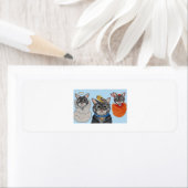 Étiquette Cat with angel and devil (En situation)