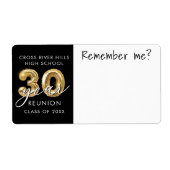 Étiquette Catégorie 30 ans Réunion Nom Balise Se souvenir de (Devant)