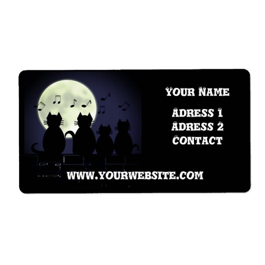 Étiquette caterwauling, Chats au clair de lune. Personnalise (Devant)