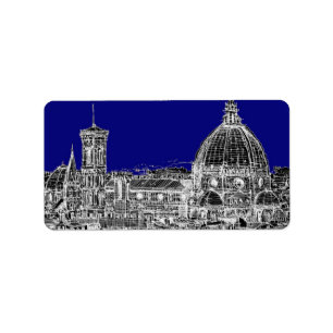 Étiquette Cathédrale italienne bleue