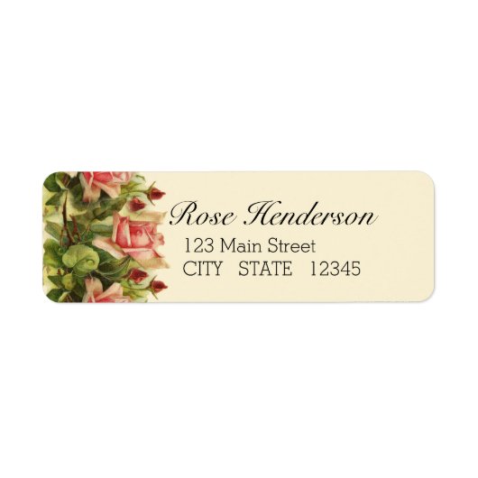 Étiquette Catherine Klein Apricot Rose Adresse de retour (Devant)