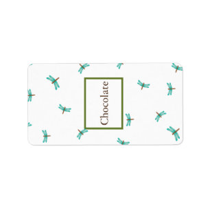 Étiquette Cattail/libellule de Hershey de 1,25 po x 2,75 po