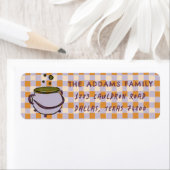 Étiquette Cauldron À damiers Halloween Adresse de retour (En situation)