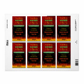 Étiquette Cauldron d'Halloween brun avec bière de feu (Feuille entière)