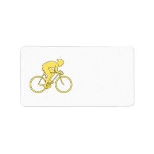 Étiquette Cavalier de bicyclette en jaune