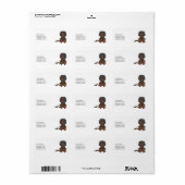 Étiquette Cavalier King Charles Spaniel noir et feu & Texte (Feuille entière)