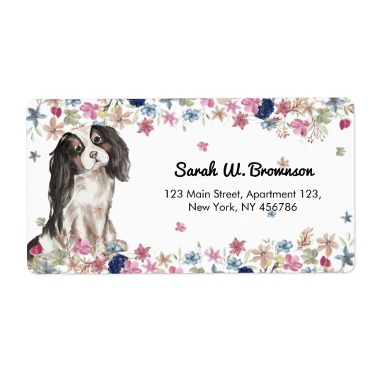 Étiquette Cavalier King Charles Spaniel Petit Chien (Devant)