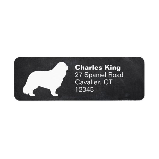 Étiquette Cavalier King Charles Spaniel Silhouette Adresse (Devant)