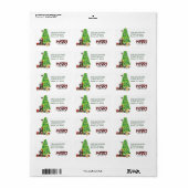 Étiquette Cavapoo Chien et Sapin de Noël Adresse de Retour (Feuille entière)