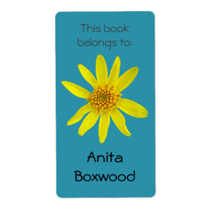 Étiquette Ce livre appartient à la fleur jaune nommée fait
