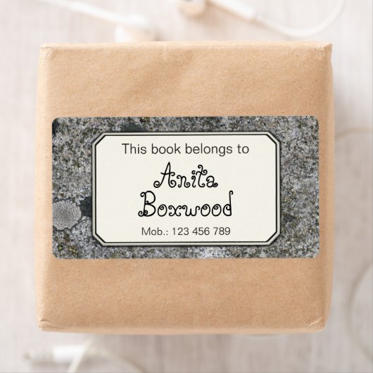 Étiquette Ce Livre Appartient À La Texture Rock De Nom Perso (En situation)