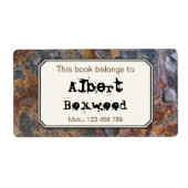 Étiquette Ce Livre Appartient À La Texture Rock De Nom Perso (Devant)