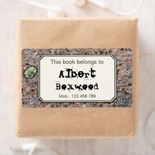 Étiquette Ce Livre Appartient À La Texture Rock De Nom Perso (En situation)