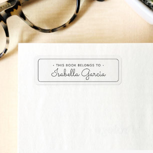 Étiquette Ce Livre Appartient À La Typographie De Script Mod