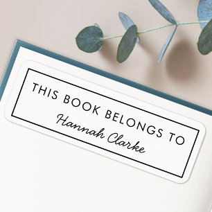 Étiquette Ce Livre Appartient À   Modern Name Boplate Étique