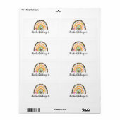 Étiquette Ce Livre Appartient À Rainbow Moderne (Feuille entière)