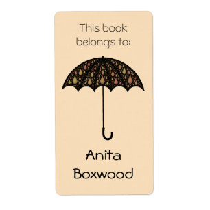 Étiquette Ce livre appartient au parapluie nommé fait sur