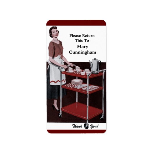 Étiquette Ce Plat les années 50 Rétro Vous Appartient (Devant)