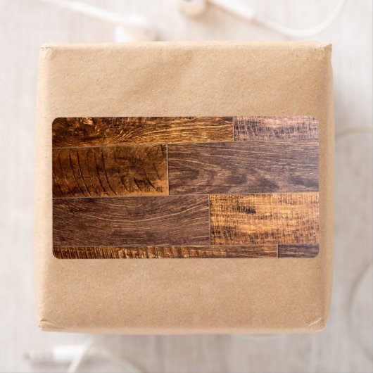 Étiquette Cèdre | motif de bois rustique (En situation)