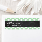 Étiquette Celadon Green Pois ; Chalkboard look (En situation)