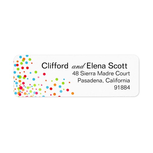 Étiquette Célébration Confetti - multicolore (Devant)