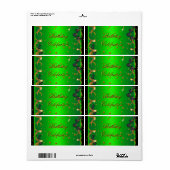 Étiquette Célébration de fête d'anniversaire vert citron (Feuille entière)