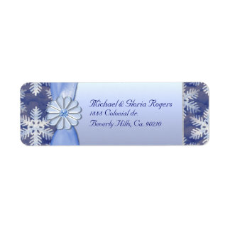 Étiquette Célébration du flocon de neige bleu cristal