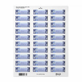 Étiquette Célébration du flocon de neige bleu cristal (Feuille entière)