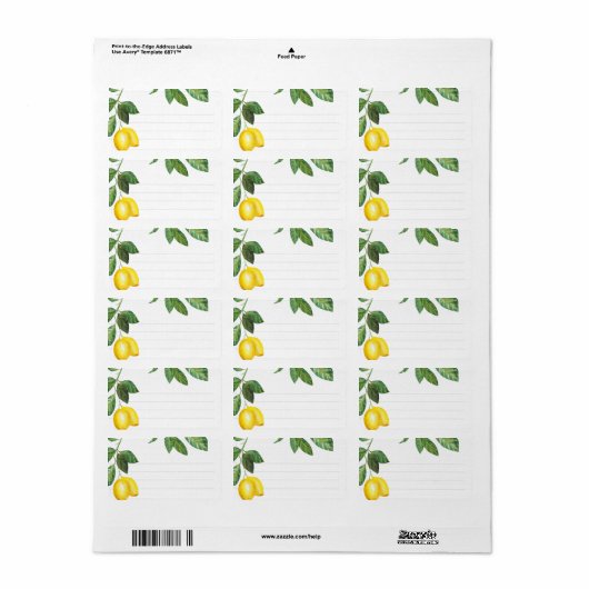 Étiquette Célébration du Mariage de la saison du citron | Li (Feuille entière)