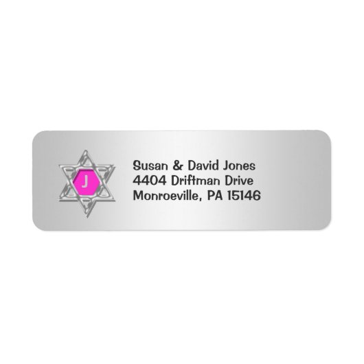 Étiquette Célébrations bat mitzvah "adresse de retour" (Devant)