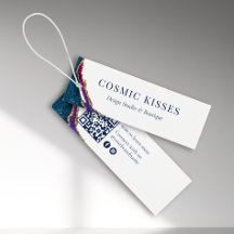 Étiquette céleste Galaxie Business Scan QR Social 