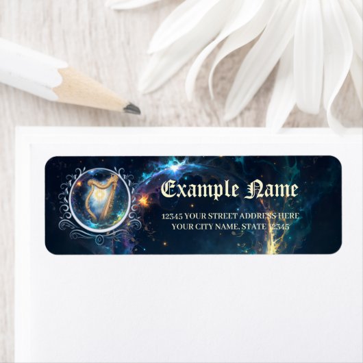 Étiquette Celestial Harp of the Moonbound Skies.  (En situation)