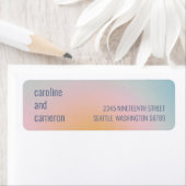 Étiquette Celestial Pastel Blue Pink Gradient Adresse de ret (En situation)