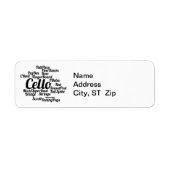 Étiquette Cello Word Cloud Texte noir (Devant)