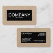 Étiquette central - Noir avec blanc (Kraft) (Devant / Derrière)